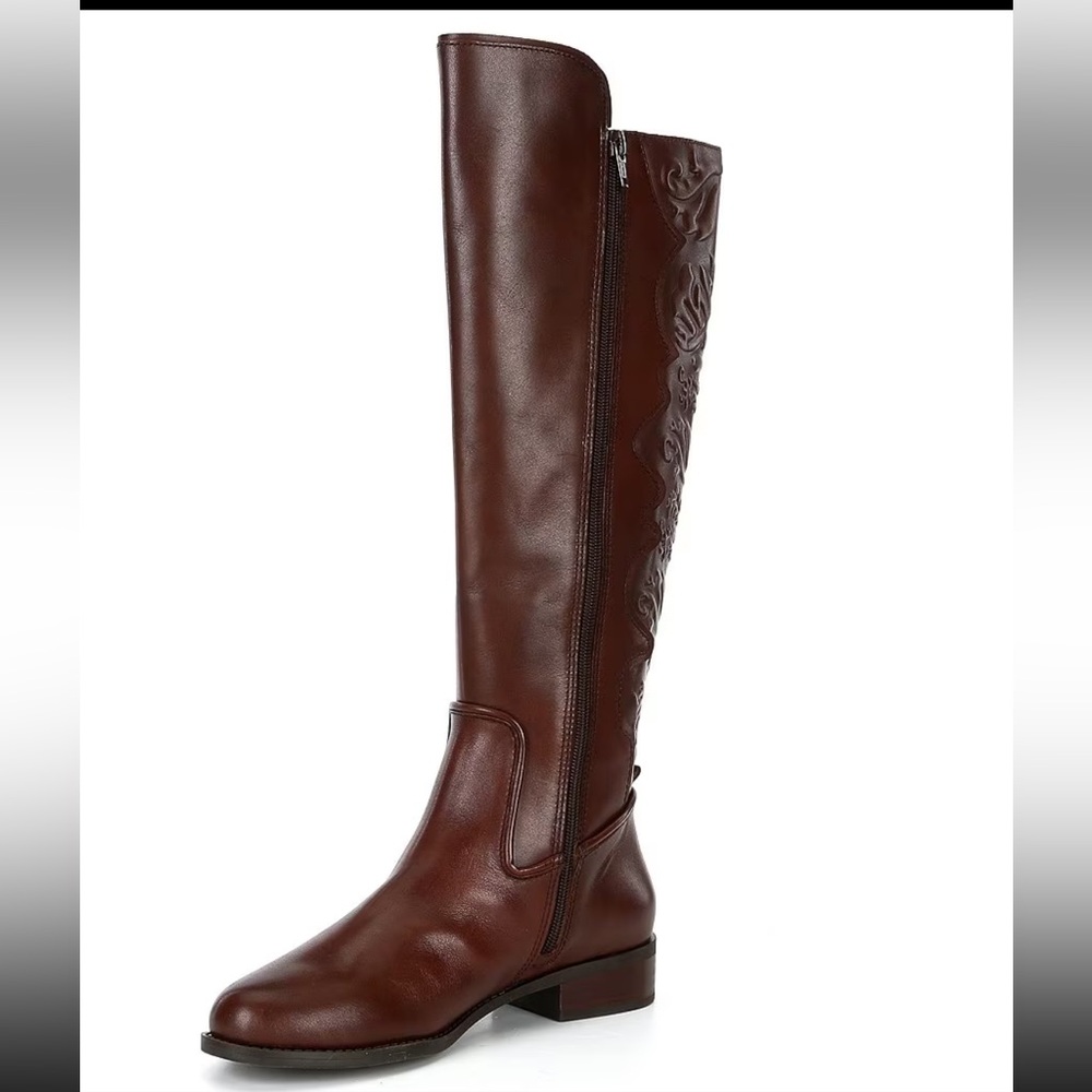 Gianni Bini Maddox Embossed Leather Riding Boots